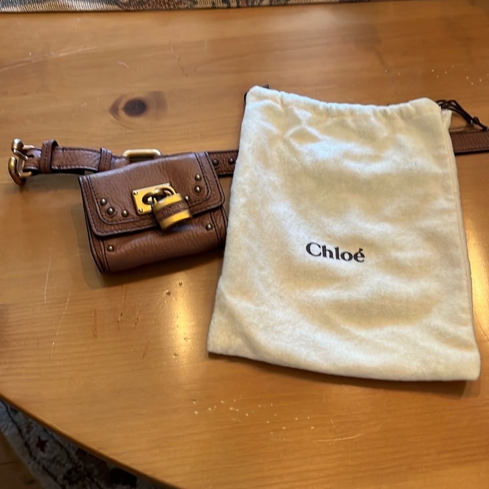 Beautiful authentic Chloe Paddington belt with attached little purse.